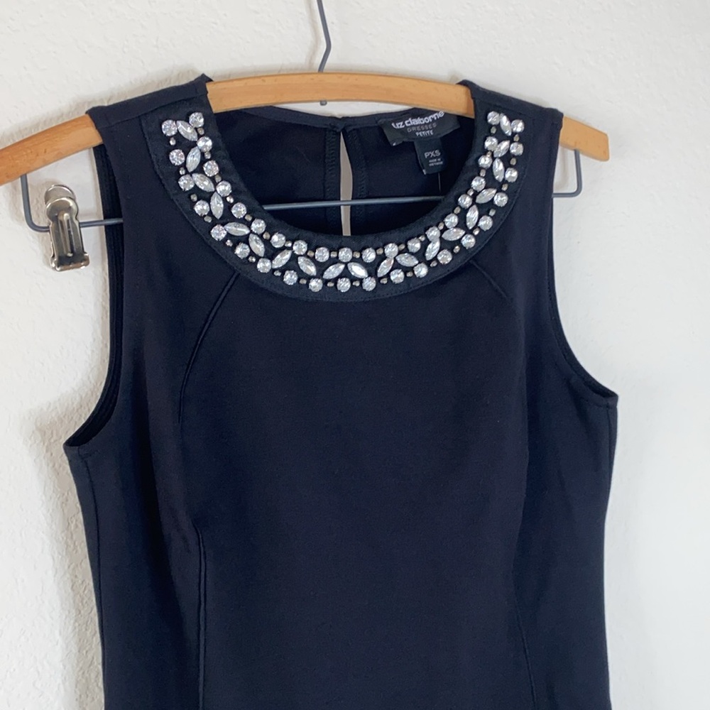 🛍️NWT Liz Claiborne Black Embellished Dress! - Picture 2 of 9